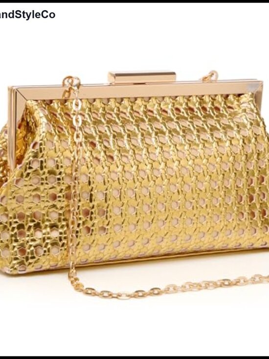 Handbags - Textured Evening Clutch Purse with Removable Chain – Formal Clutch